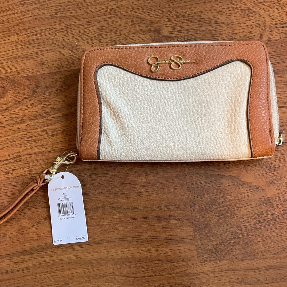 Jessica Simpson wallet with animal print inside